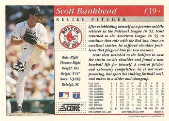 1994 Score #139 Scott Bankhead Back