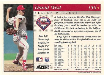 1994 Score #156 David West Back