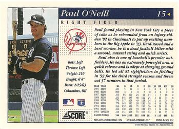 1994 Score #15 Paul O'Neill Back