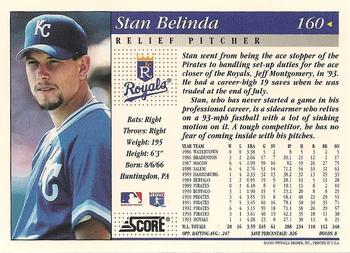 1994 Score #160 Stan Belinda Back