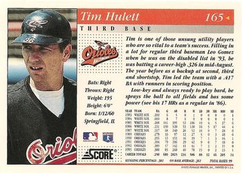1994 Score #165 Tim Hulett Back