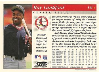 1994 Score #16 Ray Lankford Back