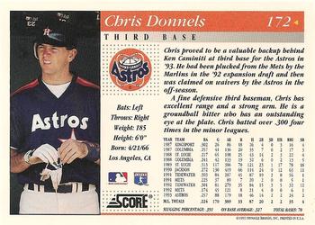 1994 Score #172 Chris Donnels Back