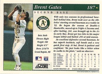 1994 Score #187 Brent Gates Back