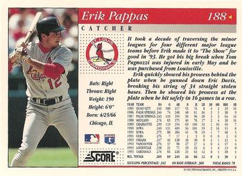 1994 Score #188 Erik Pappas Back
