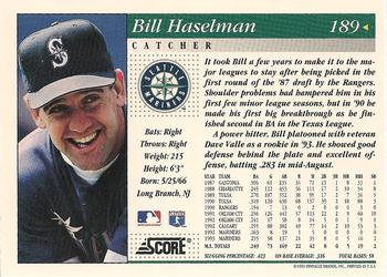 1994 Score #189 Bill Haselman Back