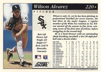 1994 Score #220 Wilson Alvarez Back