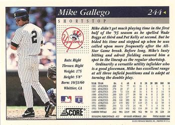 1994 Score #244 Mike Gallego Back