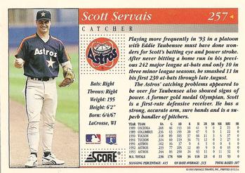 1994 Score #257 Scott Servais Back