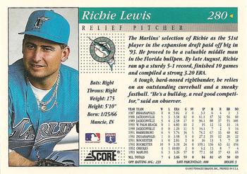 1994 Score #280 Richie Lewis Back