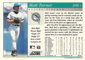 1994 Score #306 Matt Turner Back