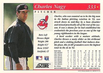 1994 Score #333 Charles Nagy Back