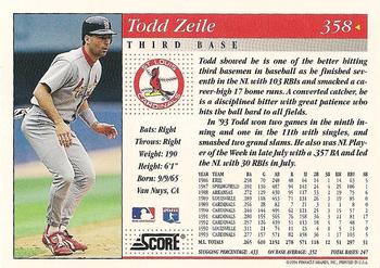 1994 Score #358 Todd Zeile Back