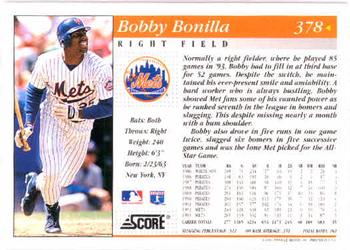 1994 Score #378 Bobby Bonilla Back