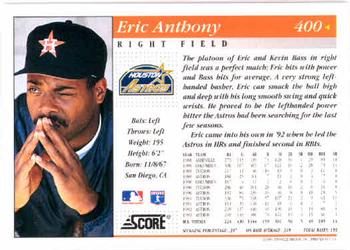 1994 Score #400 Eric Anthony Back