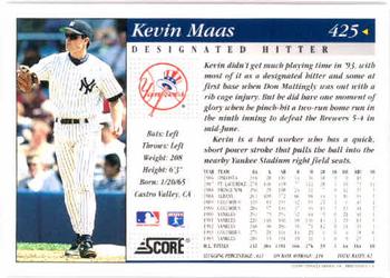 1994 Score #425 Kevin Maas Back