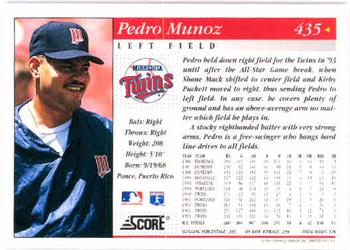 1994 Score #435 Pedro Munoz Back
