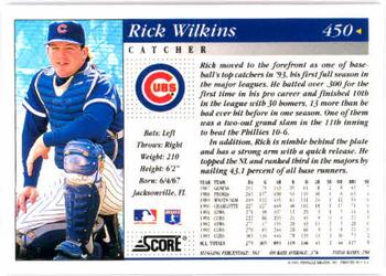 1994 Score #450 Rick Wilkins Back