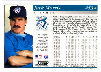 1994 Score #453 Jack Morris Back