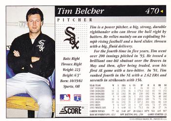 1994 Score #470 Tim Belcher Back