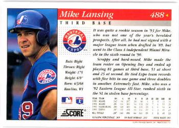 1994 Score #488 Mike Lansing Back