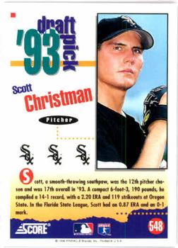 1994 Score #548 Scott Christman Back