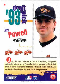 1994 Score #575 Jay Powell Back