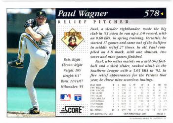 1994 Score #578 Paul Wagner Back