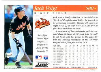 1994 Score #580 Jack Voigt Back