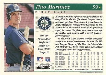 1994 Score #59 Tino Martinez Back