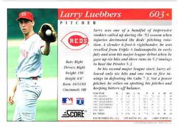 1994 Score #603 Larry Luebbers Back