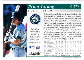 1994 Score #637 Brian Turang Back