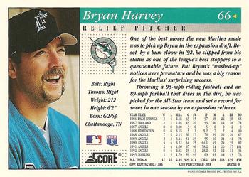 1994 Score #66 Bryan Harvey Back