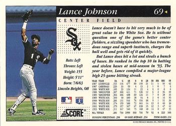 1994 Score #69 Lance Johnson Back