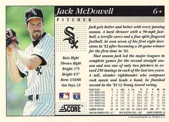 1994 Score #6 Jack McDowell Back