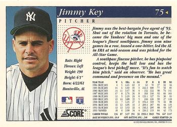 1994 Score #75 Jimmy Key Back