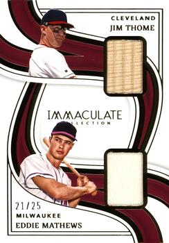 2023 Panini Immaculate Collection - Dual Legends Materials #DLM-TM Jim Thome / Eddie Mathews Front