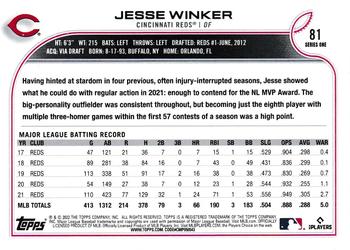 2023 Topps Archives Signature Series Active Player Edition - Jesse Winker #81 Jesse Winker Back