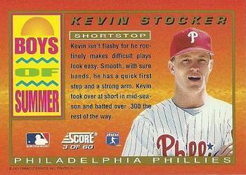 1994 Score - Boys of Summer #3 Kevin Stocker Back