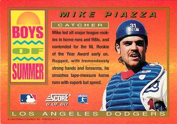 1994 Score - Boys of Summer #6 Mike Piazza Back