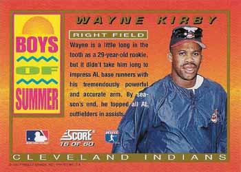 1994 Score - Boys of Summer #16 Wayne Kirby Back