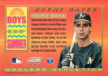 1994 Score - Boys of Summer #19 Brent Gates Back