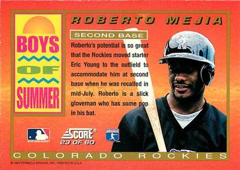 1994 Score - Boys of Summer #23 Roberto Mejia Back