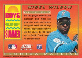 1994 Score - Boys of Summer #35 Nigel Wilson Back