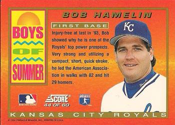1994 Score - Boys of Summer #44 Bob Hamelin Back