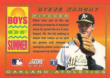 1994 Score - Boys of Summer #50 Steve Karsay Back