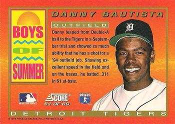1994 Score - Boys of Summer #51 Danny Bautista Back