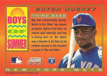 1994 Score - Boys of Summer #52 Butch Huskey Back