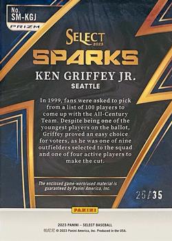 2023 Panini Select - Sparks Material Tri-Color Prizm #SM-KGJ Ken Griffey Jr. Back