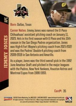 2023 Choice El Paso Chihuahuas #35 Jimmy Jones Back